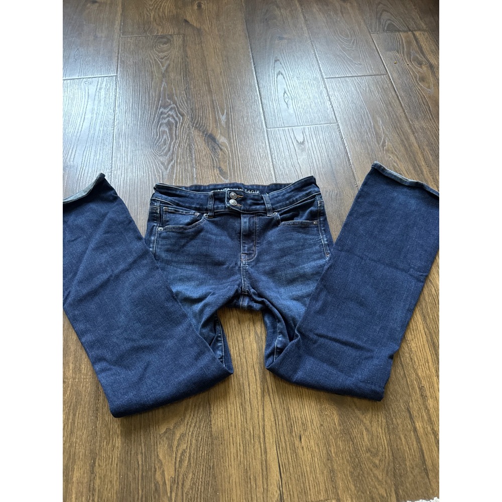 American Eagle Kick Boot Jeans Womens 10 Regular Dark Wash Next Level Stretch